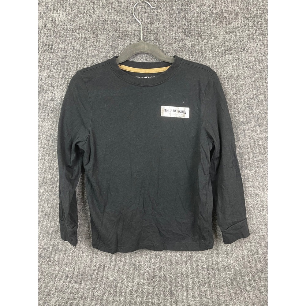 True Religion Shirt Kids Size 5/6 Black Good Long Sleeve Buddha World Tour Tee
